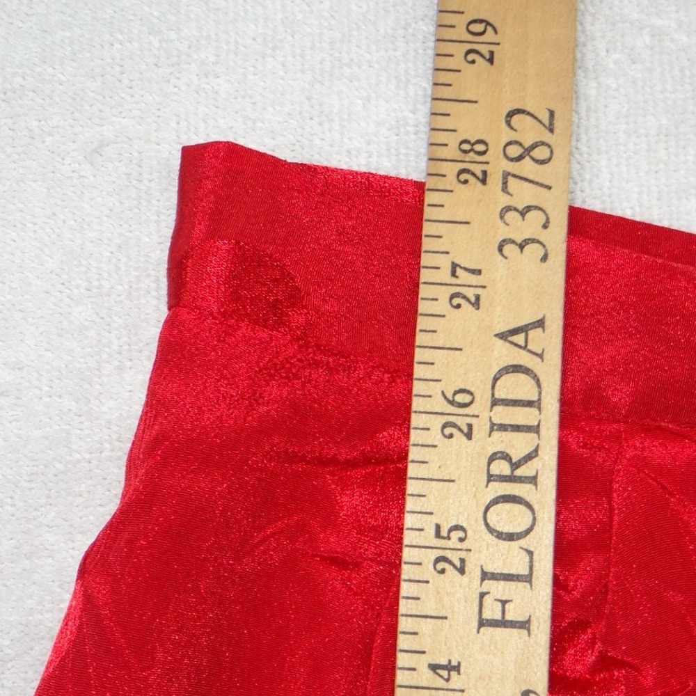 Vintage Galina Red Satin Polka Dot Jacquard Top and Midi Skirt Set Size 10 - Picture 12 of 12